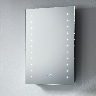 Duke Mirror with LED Lights, LED Clock, Bluetooth Function,
Anti-Mist Pad & Sensor Switch - 500 x 700mm
